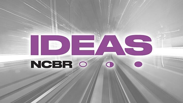 Logotyp skłądający się z liter IDEAS NCBR oraz trzech kropek.